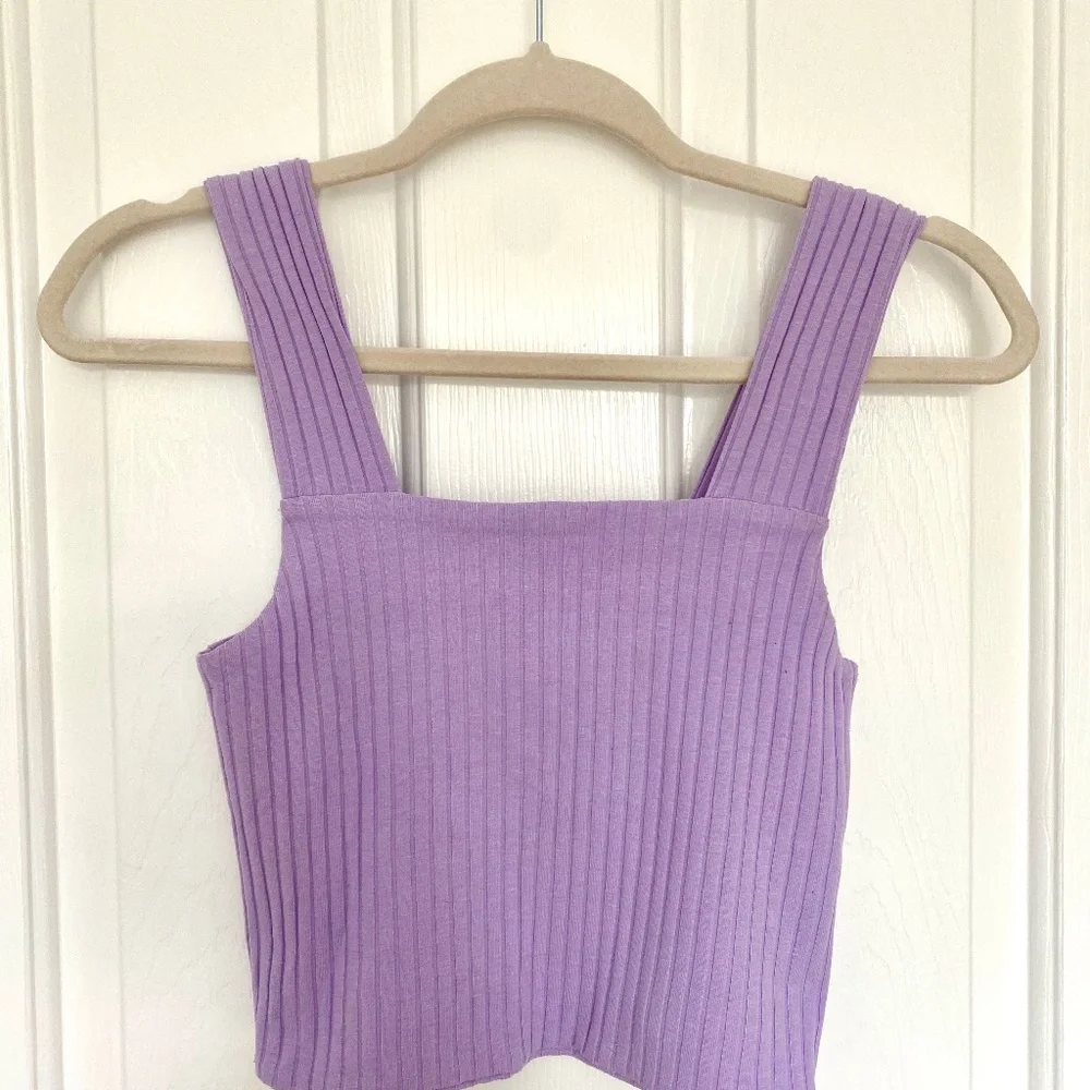 American Eagle Outfitters Purple Square Neck Top - Picture 1 of 3